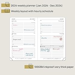 POPRUN Pocket Calendar 2024 Planner Weekly and