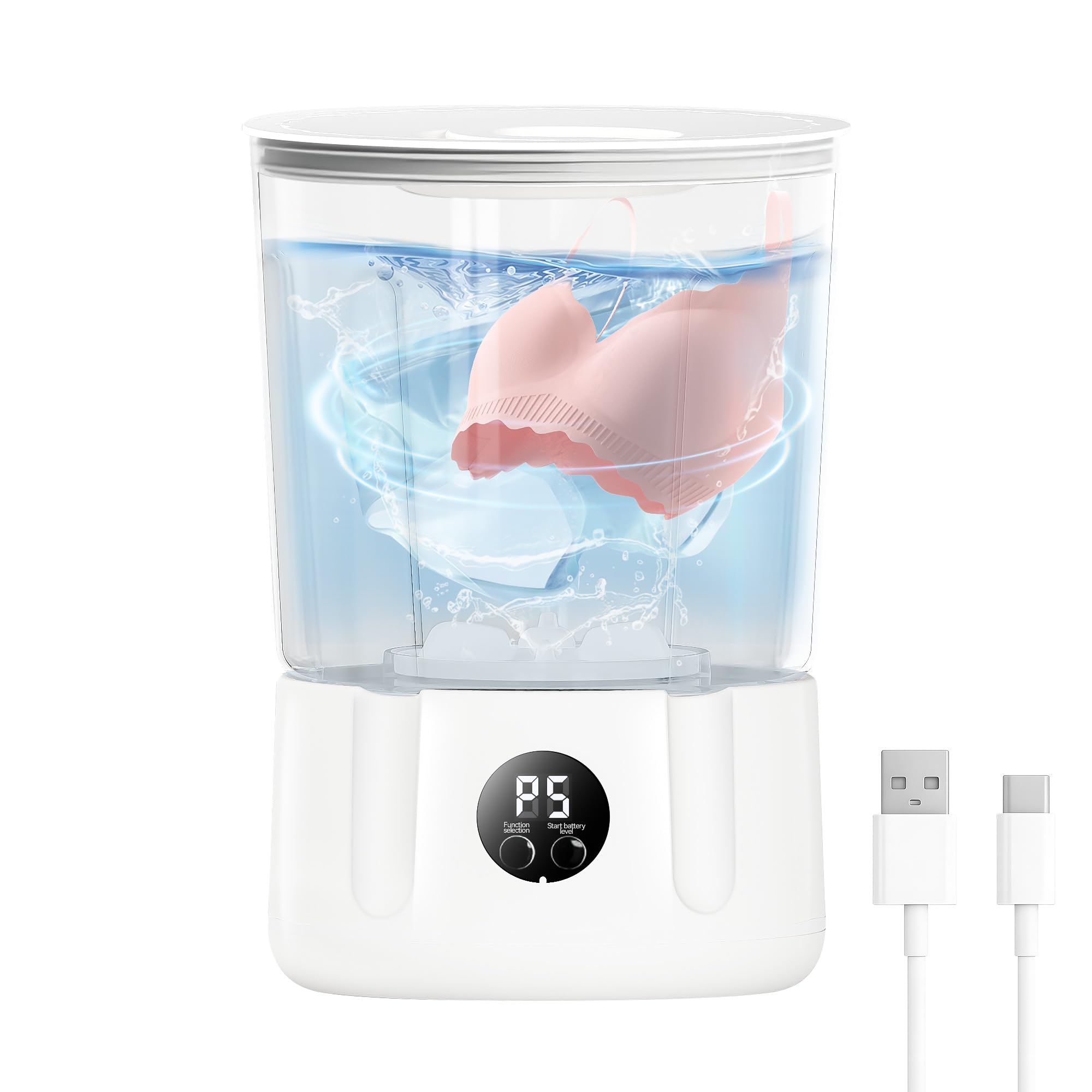 Photo 1 of Mini Washing Machine,3000mAh Rechargeable Portable Underwear Washing Machine,Quiet and Lightweight