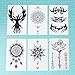 COKOHAPPY 6 Sheets Temporary Tattoo for Men Women Arm Shoulder Sanskrit Lotus Dream-Catcher Phoenix Totem Mandala