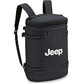 Jeep JS013C Cylindrical Laptop Travel Backpack, Black