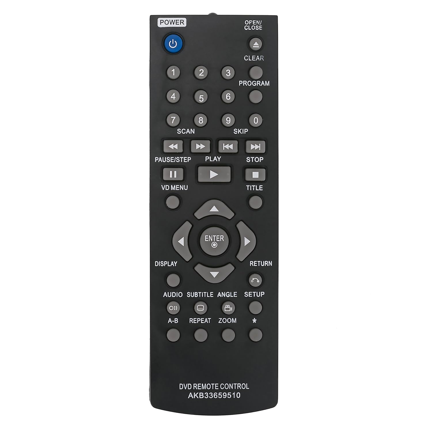 AKB33659510 VINABTY Replacement Remote Control Fit for LG DVD Player DVX382 DVX392 DP540 DP542 DP547 DVX480 DVX490 DVX482 DVX492