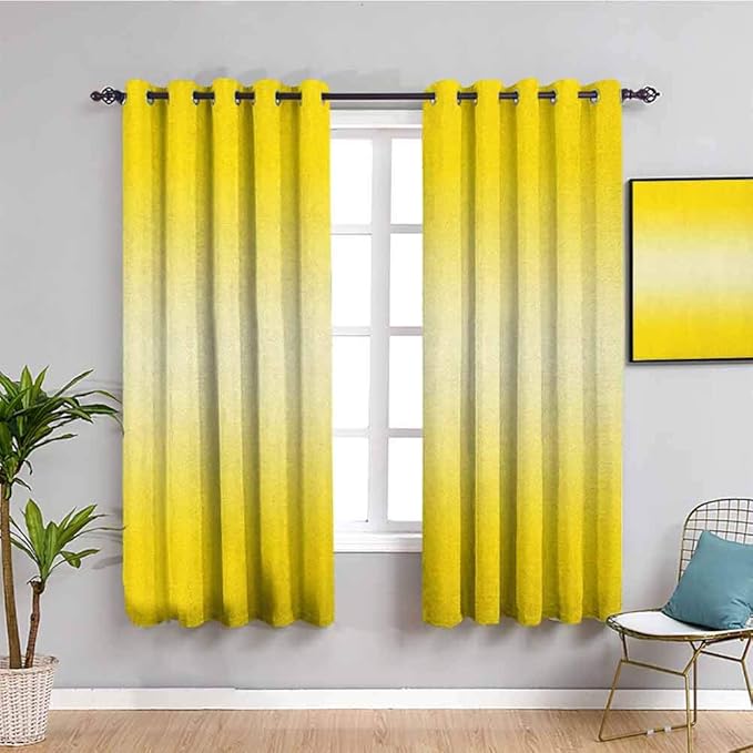 Ombre Room Darkened Heat Insulation Curtain, Curtains 63 inch length
