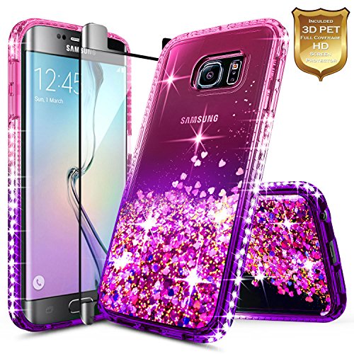 S6 edge case with [full coverage premium hd screen protector], na…