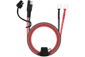MENTBERY SAE Extension Cable, 2FT 10AWG SAE Battery Connector, Ring Terminal Harness Accessory Cable
