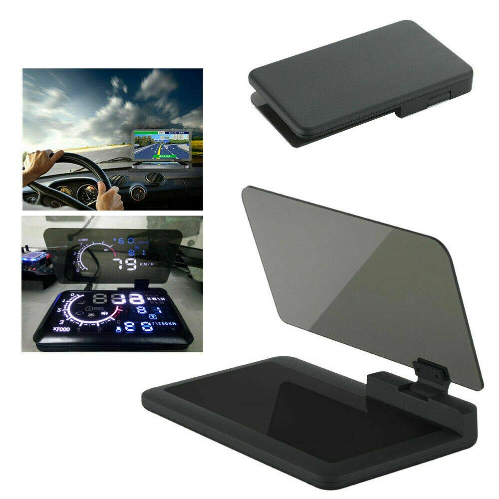 Riloer 6" Screen Universal Car HUD Head Up Display Projector Phone Navigation GPS Holder