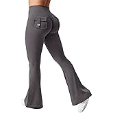 YEOREO CoreFlex Flare Leggings with Pockets for Women Scrunch Workout Leggings Butt Lifting Gym Yoga Pants