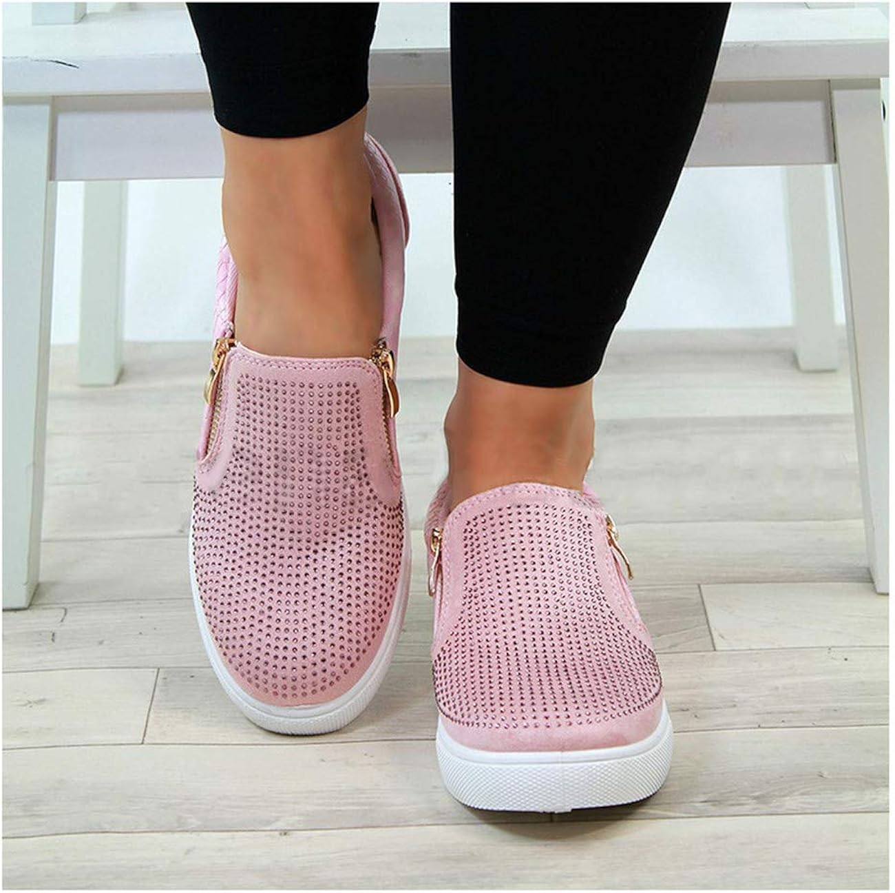 pink platform loafers