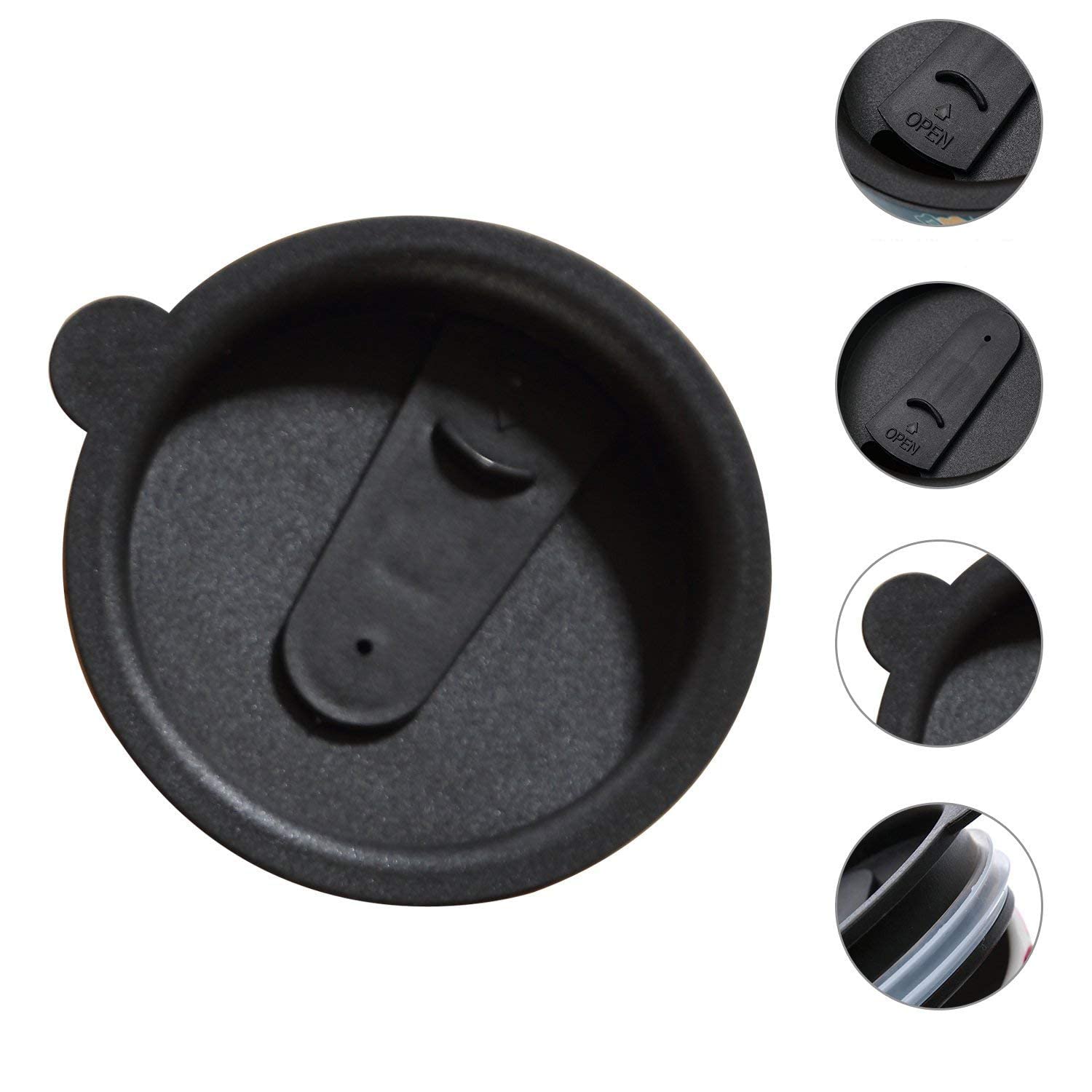 Photo 1 of ****ONLY ONE LID***** Topadorn Reusable Mug Lids - Suitable for Ceramic Coffee Travel Latte Cup, Black