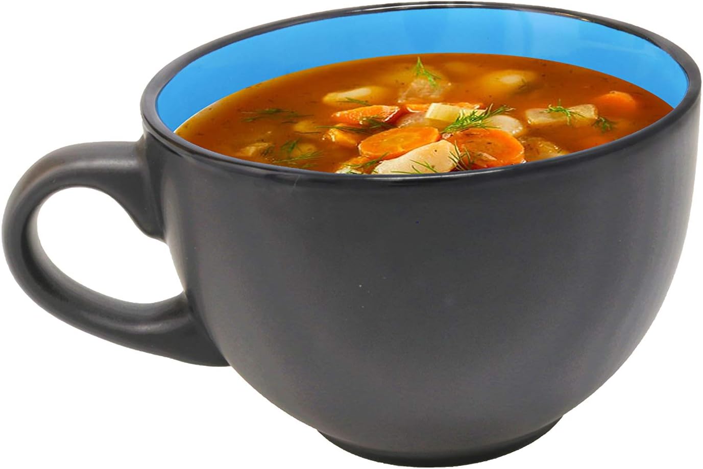 Jumbo Soup Bowl and Cereal Mugs Wide Ceramic Mug Set of 4, 24 Ounce