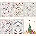 Whaline 2000+ Pcs 20 Sheets Christmas Nail Art Stickers 3D Winter Self-Adhesive Nail Decals Santa Claus Reindeer Xmas Tree Bells Snowflakes Nail Stickers for Women Girls Manicure DIY Nail Decoration