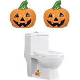 Halloween Pumpkin Shape Toilet Floor Bolt Caps, Ceramic PumpkinToilet Bolt Covers, Cute Bathroom Decor, Fun Decro for The Toilet Easy installation (Pumpkin)