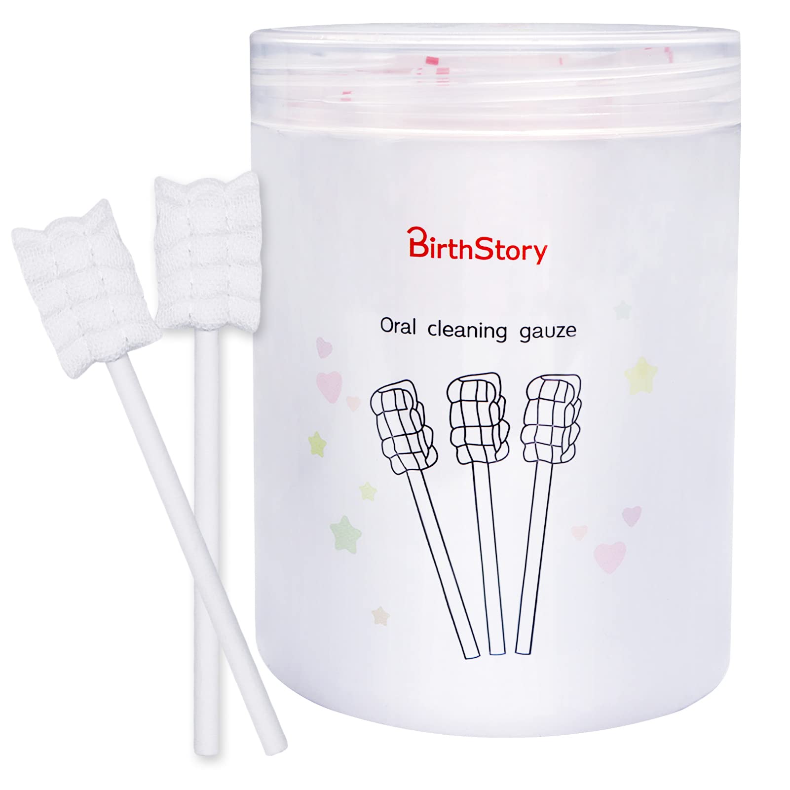 Uooker 30 Pcs Baby Oral Cleaner Disposable Soft Gauze Infant Toothbrush, First Toothbrush Oral Gum Cleaning Stick Dental Care for Mouth Tongue Cleaning