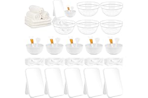 6 Set Spa Party Supplies for Women Teens, Spa Kit with Mixing Bowls, Silicone Brushes, Mirrors, Towels and Spa Headbands, for