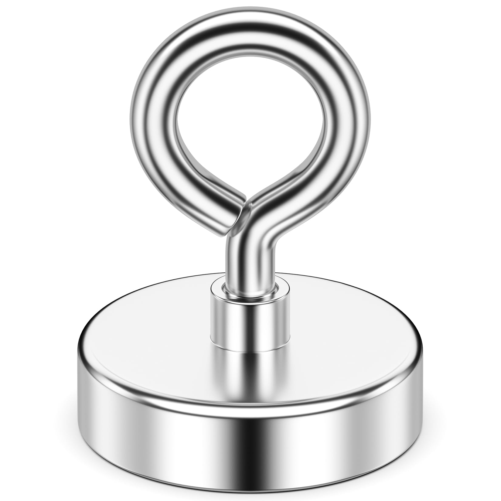Photo 1 of NIUKNOW Neodymium Fishing Magnet, 150 lbs Pulling Force, Strong Rare Earth Magnet with Countersunk Hole Eyebolt for Hanging, Home, Kitchen, and Beach, Lake, River Retrieval (1.42 inch Diameter)