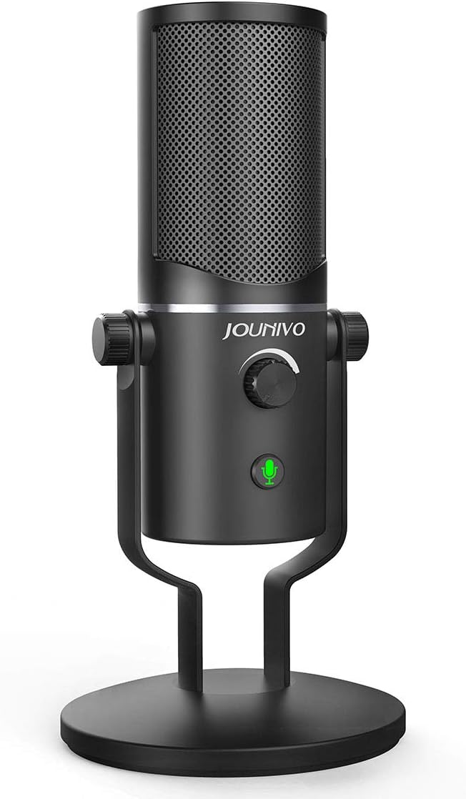 USB Microphone Computer Cardioid Condenser Mic, JOUNIVO PC Laptop Recording Microphone with Mute Button & LED Indicator for Studio Recording Vocals, YouTube, Streaming Broadcast, Podcasting, Skype: Home Audio & Theater