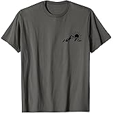 Wir Lieben Berge - Wandern & Outdoor Apparel Co. Adult Unisex T-Shirt, Grey, Small, Short Sleeve, Graphic, T Back, Hiking, Outdoor, Nature, Cotton, Polyester
