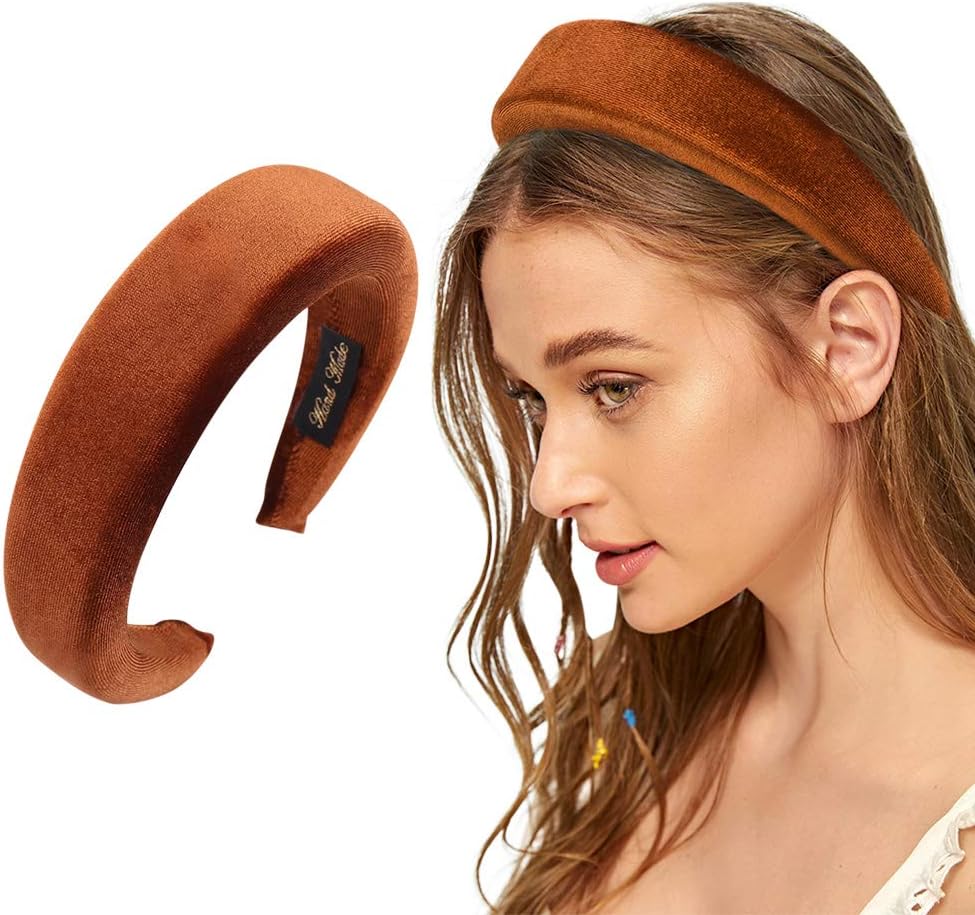 Padded Headbands Fashion Women Thick Velvet 90s Hair Accessories Head Band Fashion Headwear Wide Plastic Hairbands For Woman