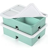 2 PACK Silicone Freezer Trays With Lid, 1 Cup