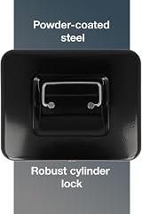 Westcott Lockable Cash Box 20 cm Black with 2 Keys E-51001 view 4