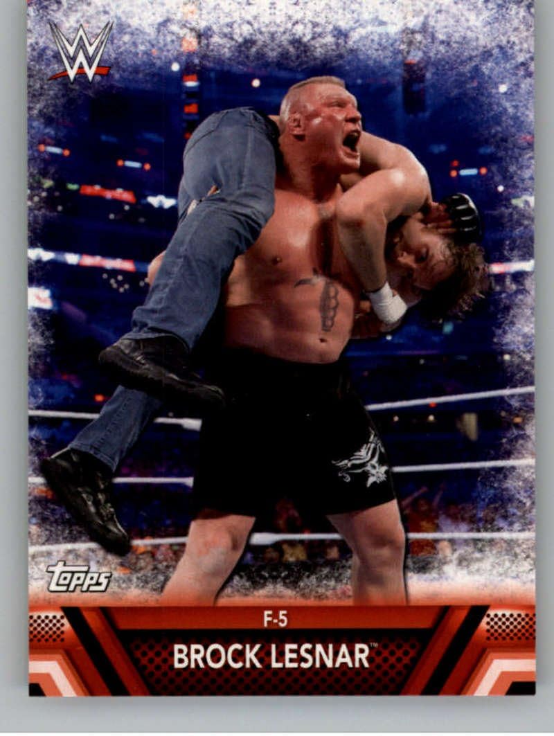 2017 Topps Then Now Forever Finishers and Signature Moves #F-3 Brock Lesnar F-5 NM-MT