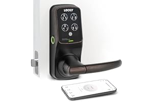Lockly Secure Plus, Bluetooth Smart Door Lock, Keyless Entry Door Lock with Handle, PIN Genie® Keypad, 3D Biometric Fingerprint Sensor, Auto Lock
