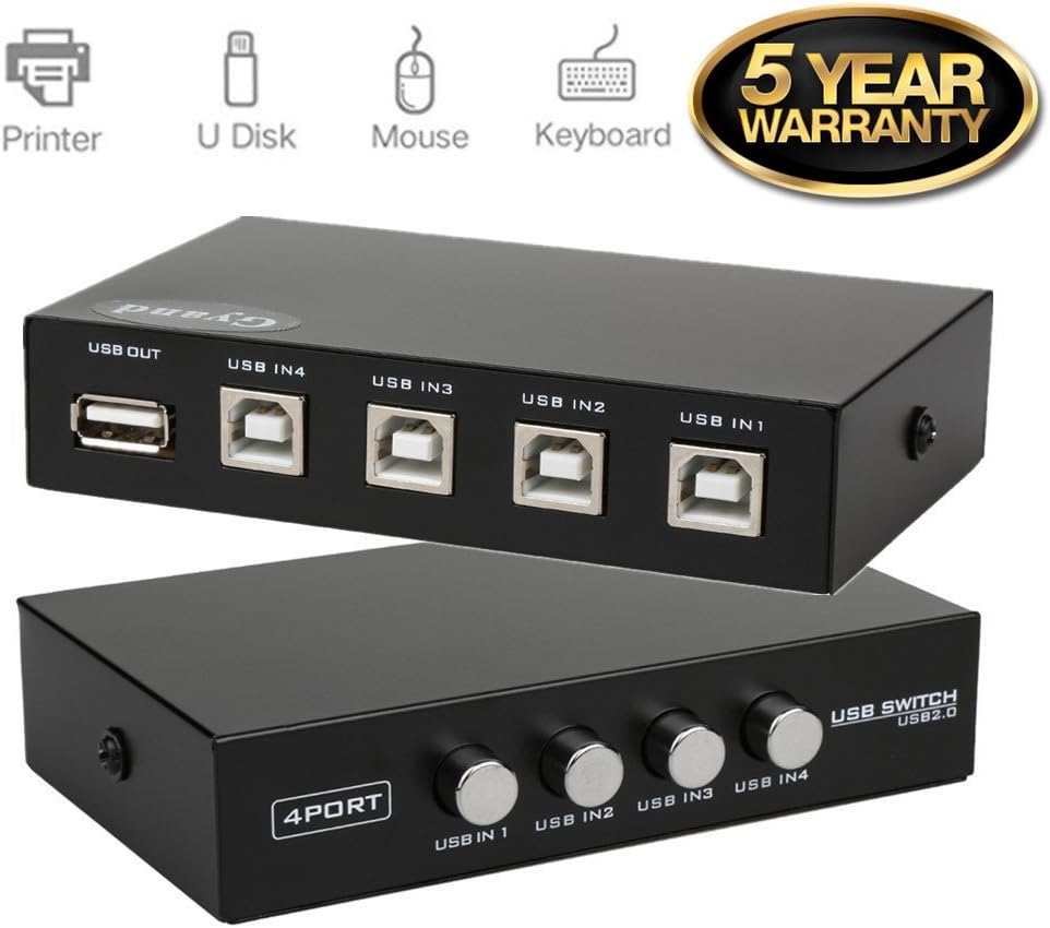 Metal Case USB 2.0 Manual Share Sharing Switch Switcher