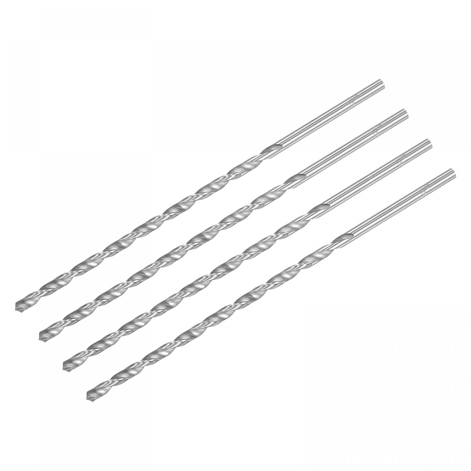 TA-VIGOR 4Pcs 5mm Extra Long Twist Drill Bits, 200mm Length High-Speed Steel HSS Straight Shank Spiral Drill Bits for Wood Metal Aluminum Plastic