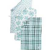 Desert Aqua || 3 Pack|| Not Your Ordinary Kitchen Towel || Dish Towels || Waffle Weave Microfiber || Tea Towels || Highly Absorbent || Hanging Loop || Dish Cloths (Aqua)