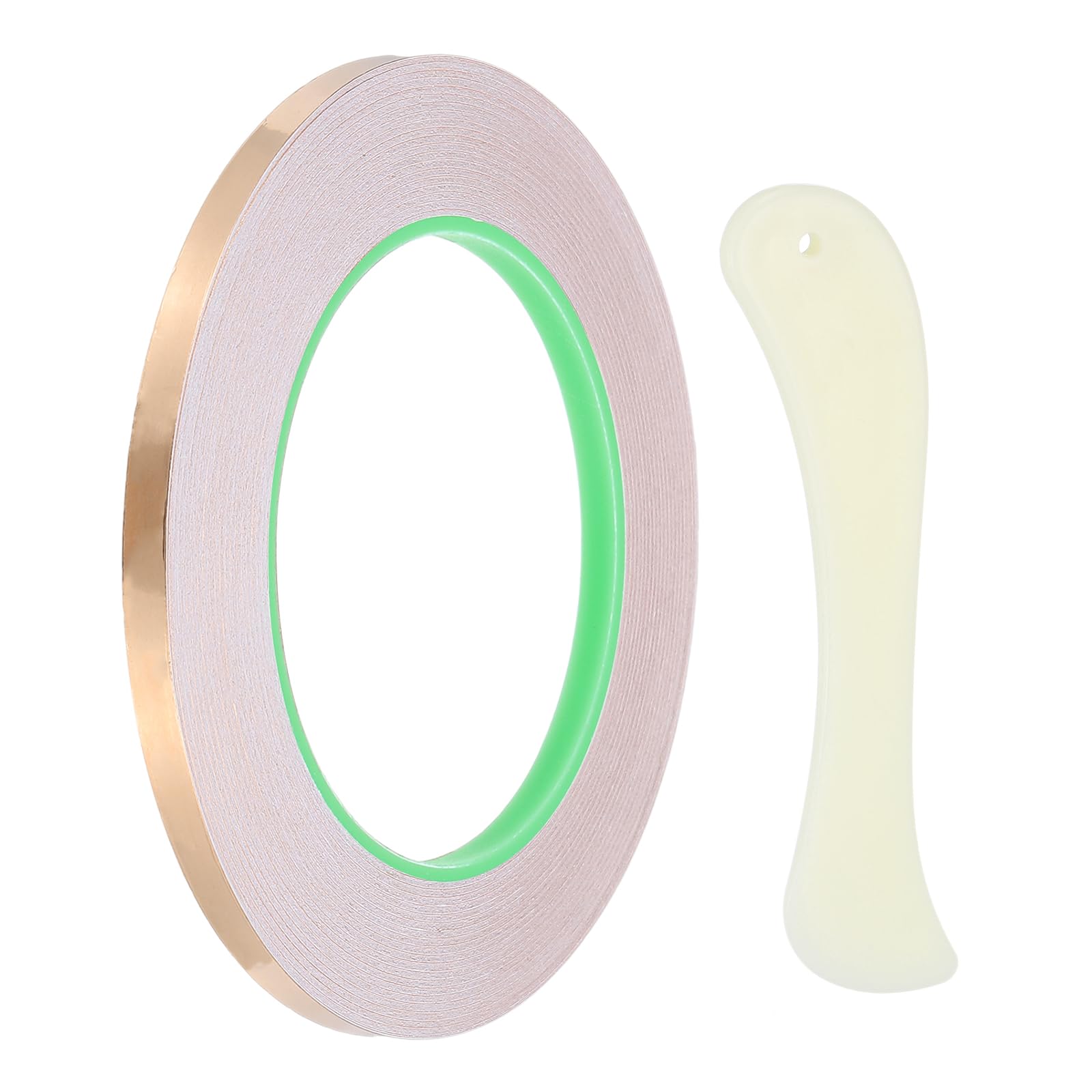 PATIKIL 36 Yard 1/4 Inch Copper Foil Tape,1 Roll Copper Tape with Conductive Stained Glass Foil Tool with Scraper for Stained Tools DIY Crafting