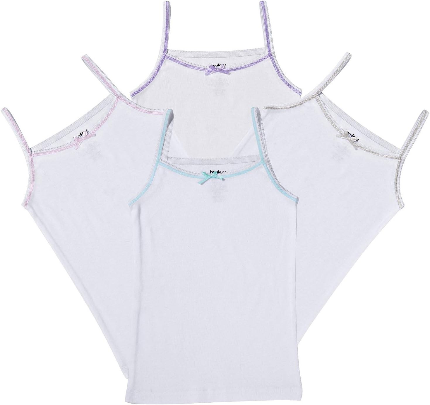 Buyless FashionGirls Tank Tops - Sleeveless Cami Tanks Cotton Undershirts for Dance Gymnastics, Kids & Toddler Size (4 Pack)