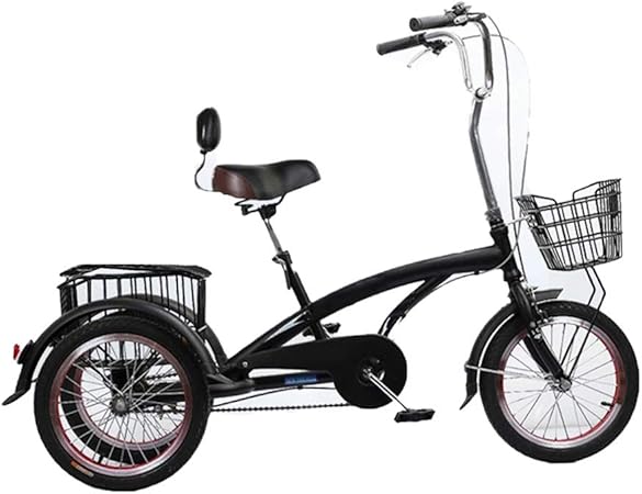 Adulto Triciclos, Ancianos Vespa, Adultos De 16 Pulgadas Triciclos, Bici 3 Ruedas Trikes Bicicleta Cruiser con Trasero Carrito AndErgonomic Silla De Montar For La Tercera Edad, Mujeres, Hombres: Amazon.es: Hogar