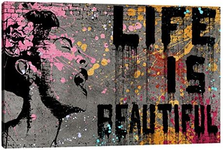Jaxson Rea "Life Is Beautiful" Wrapped Canvas by Banksy, 18" x 12"