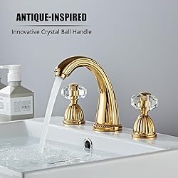YANNLII Shiny Polished Gold Widespread Bathroom