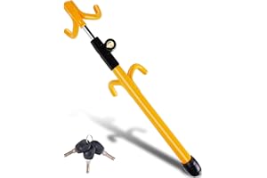Tevlaphee Car Steering Wheel Lock Great Deterrent Adjustable Car Lock Steering Wheel Anti Theft Car Device for Vehicles,Trucks,Vans,SUVs (Yellow)