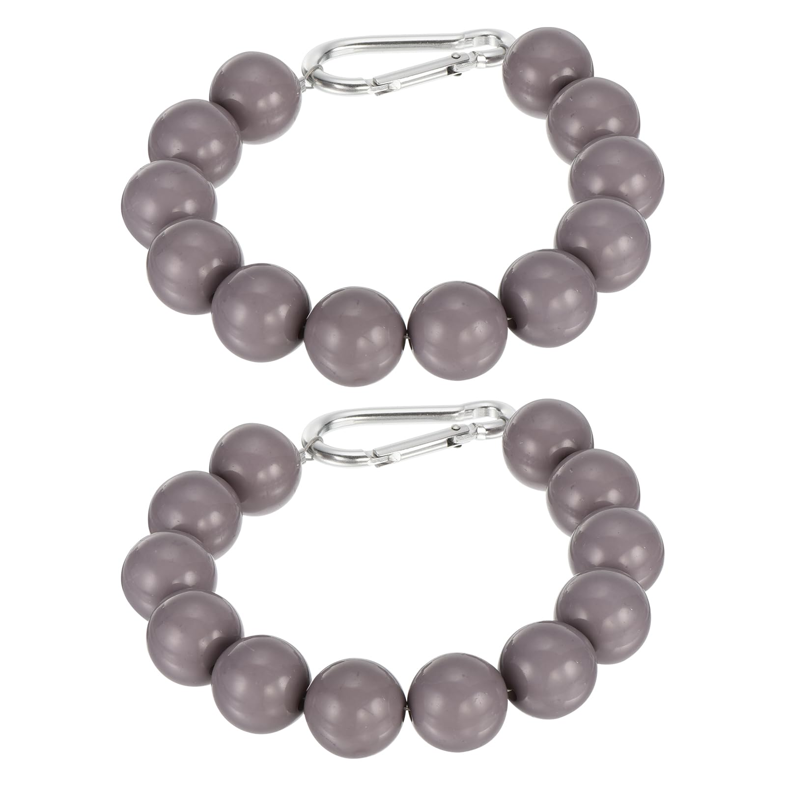 PATIKIL 2 Pcs Flagpole Retainer Ring Flag Pole Accessories, Flag Beaded Mount Ring Keep Flag Close to Pole Weight with Stainless Steel Cable for Indoor Outdoor Flagpole Gray