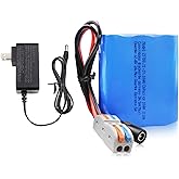 KBT 12V 10000mAh Rechargeable Li-ion Battery, Bare Leads Wire Replacement Battery Pack with 12V Charger Compatible for 12Volt Devices RC Car, RC Boat, Robot, DIY, LED Light Kit