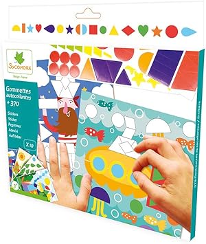 Kit Loisirs Créatifs Enfants Gommettes Autocollantes Tableau à Compléter Thèmes Colorés Dès 3 Ans Sycomore Cre44031