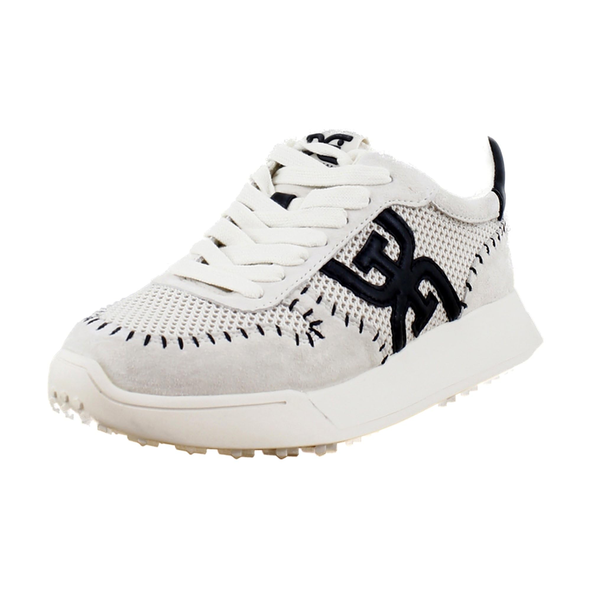 Sam Edelman Women's Langley Sneaker, Ivory/Black Crochet, 10 Image