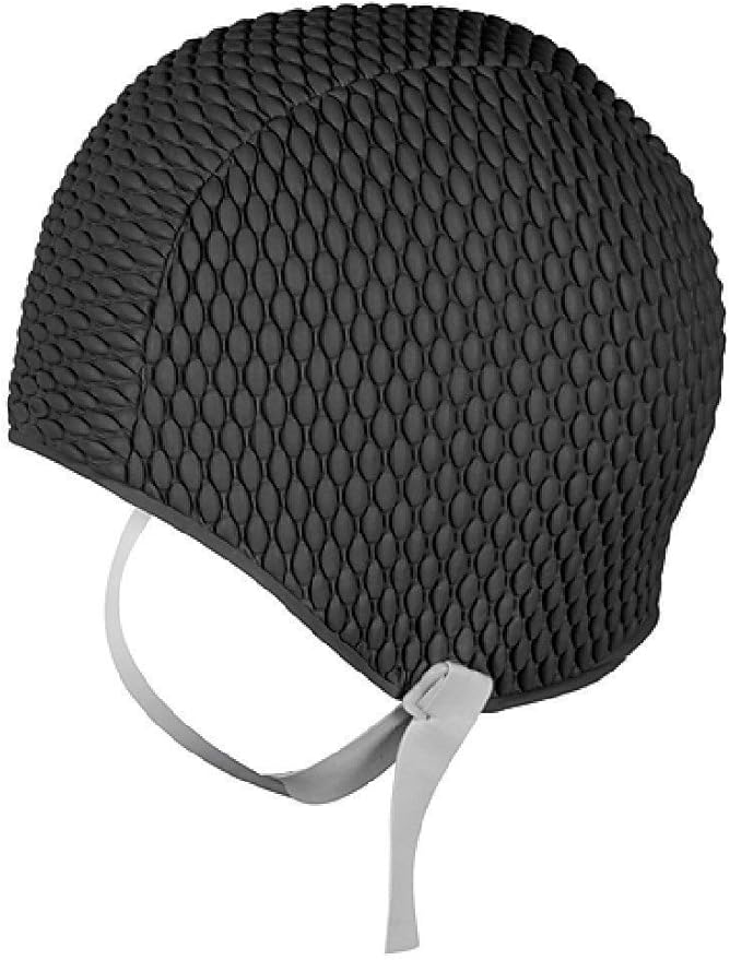 Fine Saratoga Ladies Mens Black Latex Rubber Swim Hat Swimming Cap With Chin Strap Amazon.co.uk