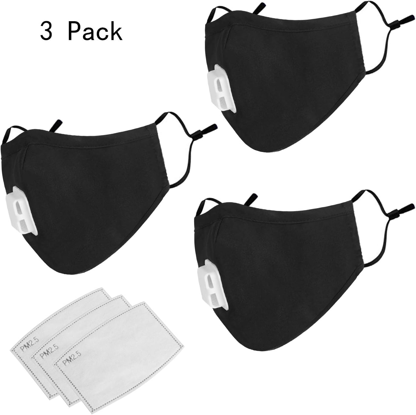 3 Pack Dust Mask,Face Masks Winter Warm Reusable Breathing Masks Cotton Filter Face Mouth Mask Face Cover for Men Ladies Teens Sports Outdoor Snowboarding Ski Cycling Anti Pollution Mask PM2.5