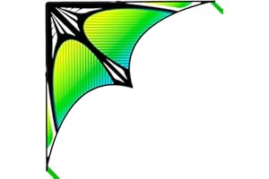Flying Hoofer Aurora Color Delta Kite - Triangle Single Line Kite with Two Ribbons for Kids Ages 4-8, 8-12 & Adults - Extreme