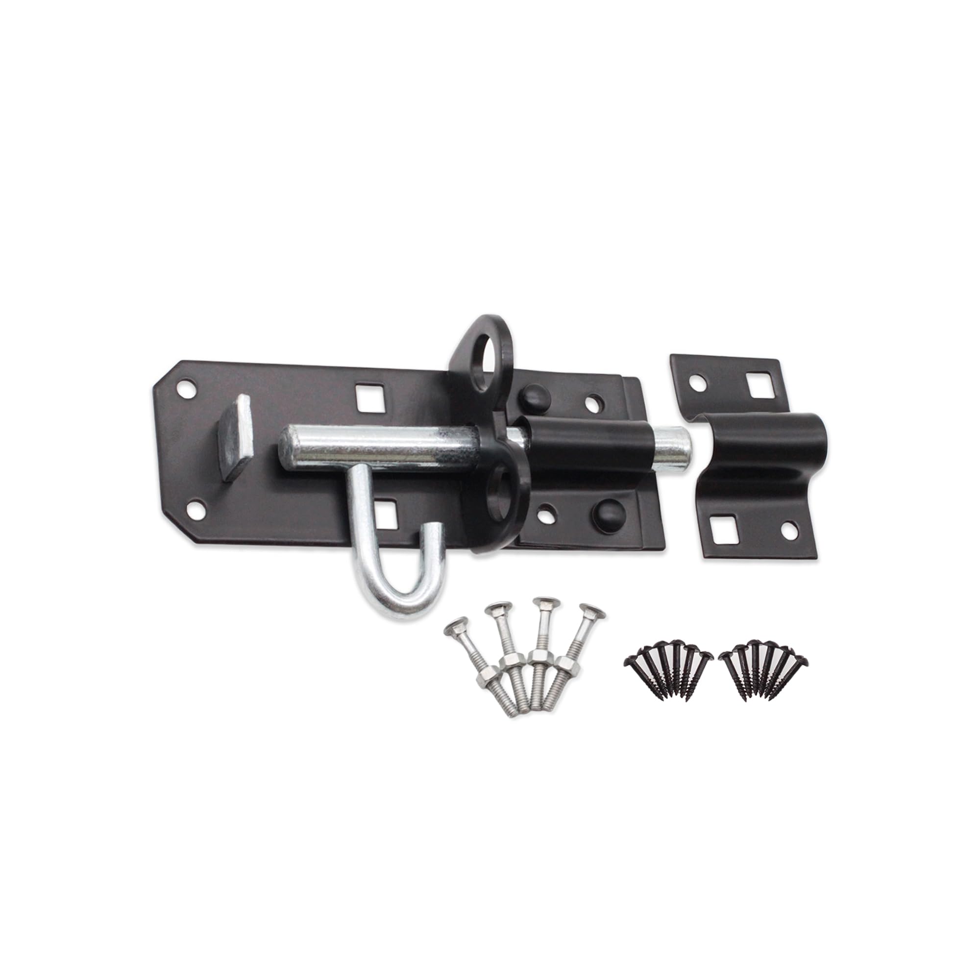 Infinity Decor® 4” 100mm Black Padbolt Brenton Bolts- Heavy Duty Steel Sliding Bolt Lock Ideal for Gates, Shed Doors, Garden, Garage Gates and Outhouse Doors
