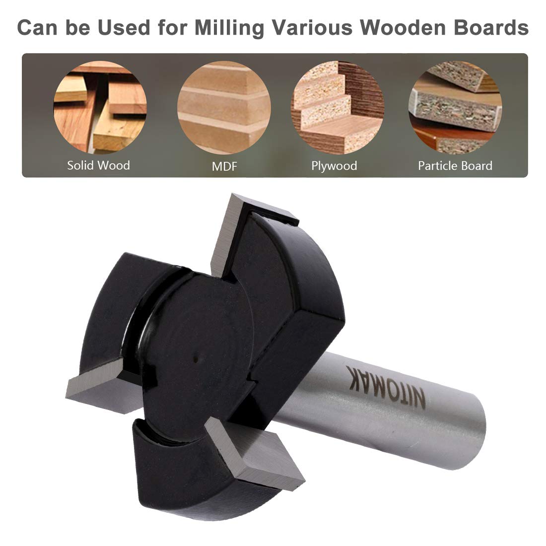 CNC Spoilboard Surfacing Router Bits, 1/2 inch Shank 2 inch Cutting Diameter, Slab Flattening Router Bit Planing Bit Wood Milling Cutter Planer Woodworking Tool by NITOMAK (Carbide): Industrial & Scientific