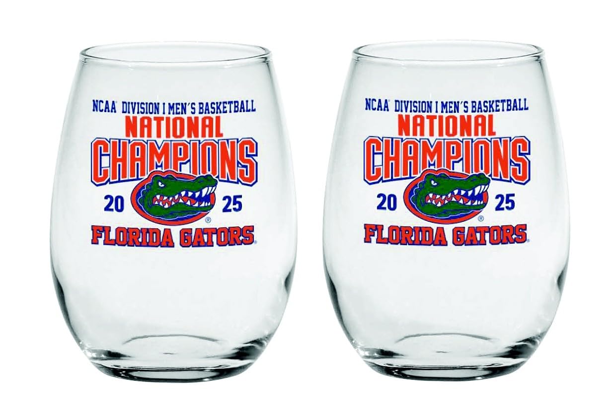 Photo 1 of (ONLY 1) RFSJ Florida Gators 2025 NCAA National Championship Officially Licensed Colored Wine & Beverage Glass – Limited Edition Collectors Item – Dishwasher Safe – 15 oz – Set of 2