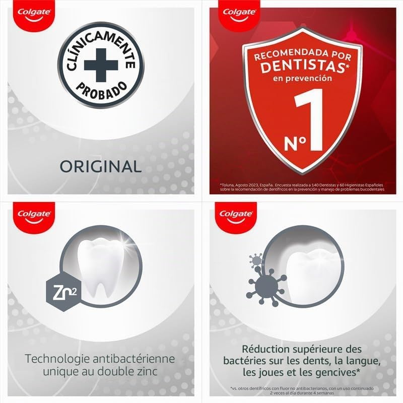 Prophylaxie active originale totale Dentifrice 2x75ml | Combat les principales causes* des problèmes de santé bucco-dentaire | Protection antibactérienne 24h | Prouvé cliniquement