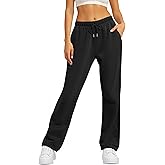 TCHH-DayUp Women's Wide Leg Fleece Sweatpants Straight Leg Baggy Sweat Pants with Pockets