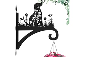 Beyoogeem Plant Hangers Outdoor Heavy Duty Iron Decorative Dog Silhouette Plant Hooks for Hanging Baskets 11 inch Hanging Plant Bracket Wall Hooks for Flower Pot Lantern Bird Feeder Wind Chimes