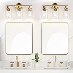 3-Light Bathroom Light Fixtures, Brushed Brass