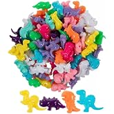 Bright Colorful Dinosaur Plastic Bead Assortment - DIY Dinosaur Necklace Jewelry Craft - Pony Beads, Novelty Beads