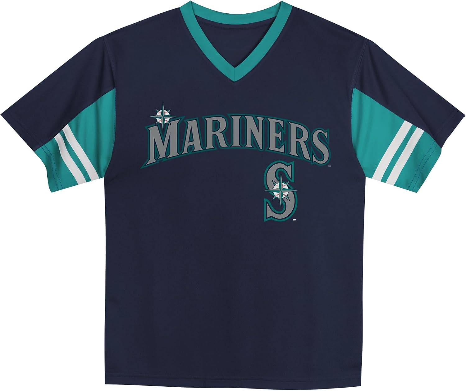 MLB Toddler 2T-4T Officially Licensed Team Color Primary Logo Baseball Fashion Top V-Neck Jersey